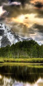 Montagnes,Rivières,Arbres,Paysage