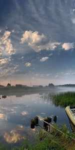 Landscape,Rivers,Sky,Boats