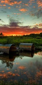 Rivières,Coucher De Soleil,Paysage