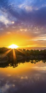 Landscape,Rivers,Sunset,Sky,Clouds