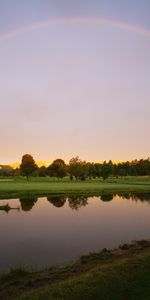 Arbres,Rivières,Paysage,Arc En Ciel