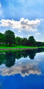 Nuages,Rivières,Arbres,Sky,Paysage