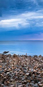 Nuages,Paysage,Galet,Mer,Plage