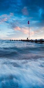 Cielo,Nubes,Ondas,Mar,Paisaje