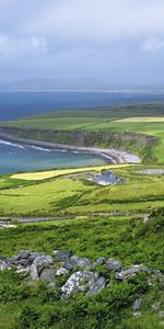 Landscape,Sea,Fields