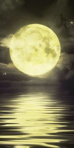 Landscape,Sea,Night,Moon,Pictures