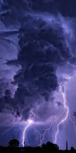 Cielo,Noche,Nubes,Paisaje,Relámpago