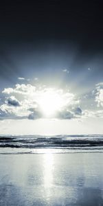 Landscape,Sun,Waves,Sea,Clouds