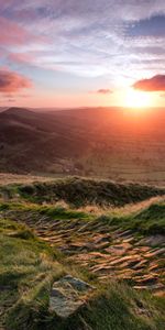 Paysage,Coucher De Soleil,Montagnes