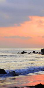 Puesta Del Sol,Nubes,Paisaje,Mar,Playa