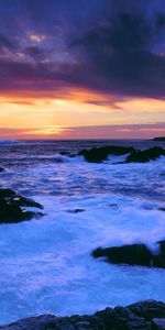 Landscape,Sunset,Sea,Clouds,Waves