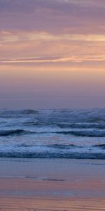 Coucher De Soleil,Ondulations,Mer,Plage,Paysage