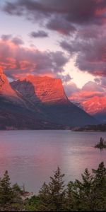 Landscape,Sunset,Sky,Mountains,Lakes