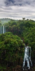 Landscape,Trees,Clouds,Waterfalls