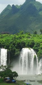 Paysage,Arbres,Montagnes,Cascades