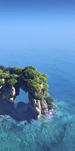 Landscape,Trees,Sea,Waves