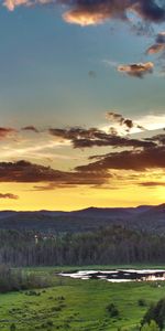 Árboles,Nubes,Puesta Del Sol,Paisaje