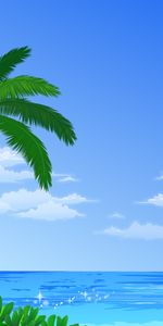 Eau,Sky,Palms,Mer,Paysage,Dessins