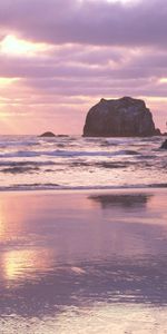 Landscape,Water,Sunset,Stones,Sun,Sea,Beach