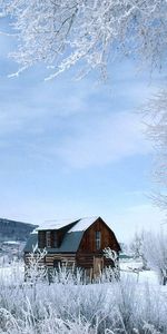 Paysage,Maisons,Hiver