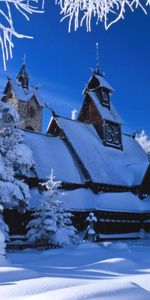 Landscape,Winter,Houses