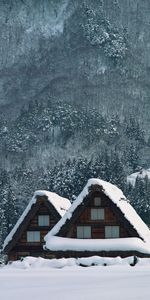 Landscape,Winter,Houses