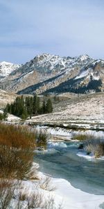 Paysage,Neige,Rivières,Hiver,Montagnes