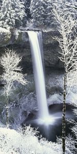 Landscape,Winter,Snow,Nature,Waterfalls