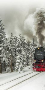 Hiver,Neige,Trains,Transports,Paysage