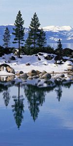 Landscape,Winter,Trees,Mountains,Lakes