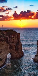 Líbano,Puesta Del Sol,Beirut,Rocas Rausche,Naturaleza,Mar,Rocas