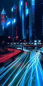 Light,Road,Traffic,Night City,Skyscrapers,Hong Kong S A R,Wang Tea,Cities,Shine,Movement,Hong Kong