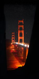 Noche,Las Luces,Luces,Iluminación,Oscuro,Puente,Iluminar Desde El Fondo