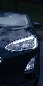 Lights,Front View,Machine,Car,Cars,Wet,Headlights