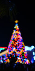 Luces,Las Luces,Oscuro,Deslumbramiento,Destello,Abigarrado,Suave,Árbol De Navidad,Multicolor,Borrosidad