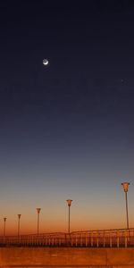 Lights,Lanterns,Embankment,Quay,Nature,Moon