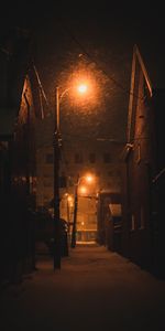 Lumières,Ville De Nuit,Rue,Tempête De Neige,Hiver,Lanternes,Sombre