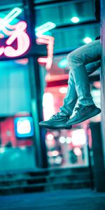 Lights,Miscellanea,Miscellaneous,Legs,Sneakers,Blur,Smooth,Wall,Neon