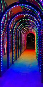 Lights,Miscellanea,Miscellaneous,Motley,Multicolored,Arch,Glow