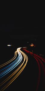 Lights,Road,Long Exposure,Night,Dark