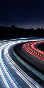 Lights,Road,Long Exposure,Turn,Dark