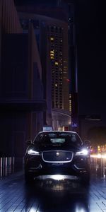 Lights,Shine,Jaguar F Pace,Jaguar,Light,Night City,Cars,Suv,Headlights