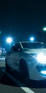 Lights,Shine,Light,Night,Cars,Renault Megane,Headlights