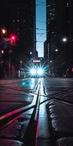 Lights,Shine,Light,Night City,Cities,Road,Headlights,Transport