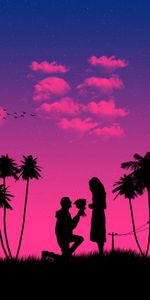 Love,Pair,Couple,Art,Night,Silhouettes,Romance