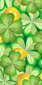 Luck,Coin,Clover,Texture,Pattern,Textures