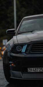 Une Voiture,Vue De Face,Machine,Illumination,Le Noir,Phare,Rétroéclairage,Voitures