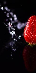 Macro,Berry,Water,Strawberry,Spray