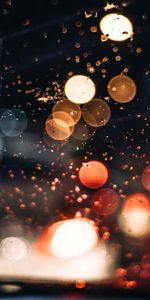 Macro,Glare,Bokeh,Boquet,Glass,Drops,Multicolored,Motley