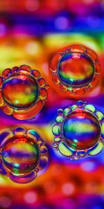 Macro,Multicolored,Motley,Transparent,Bubbles,Liquid